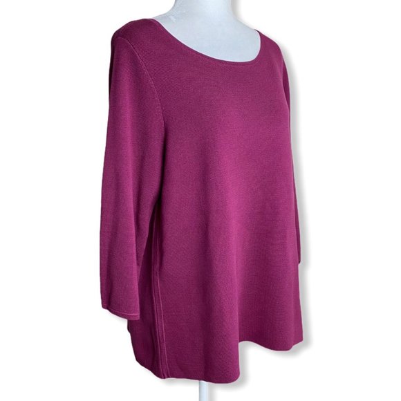 Eileen Fisher Silk & Organic Cotton Sweater in Mum - Picture 6 of 13